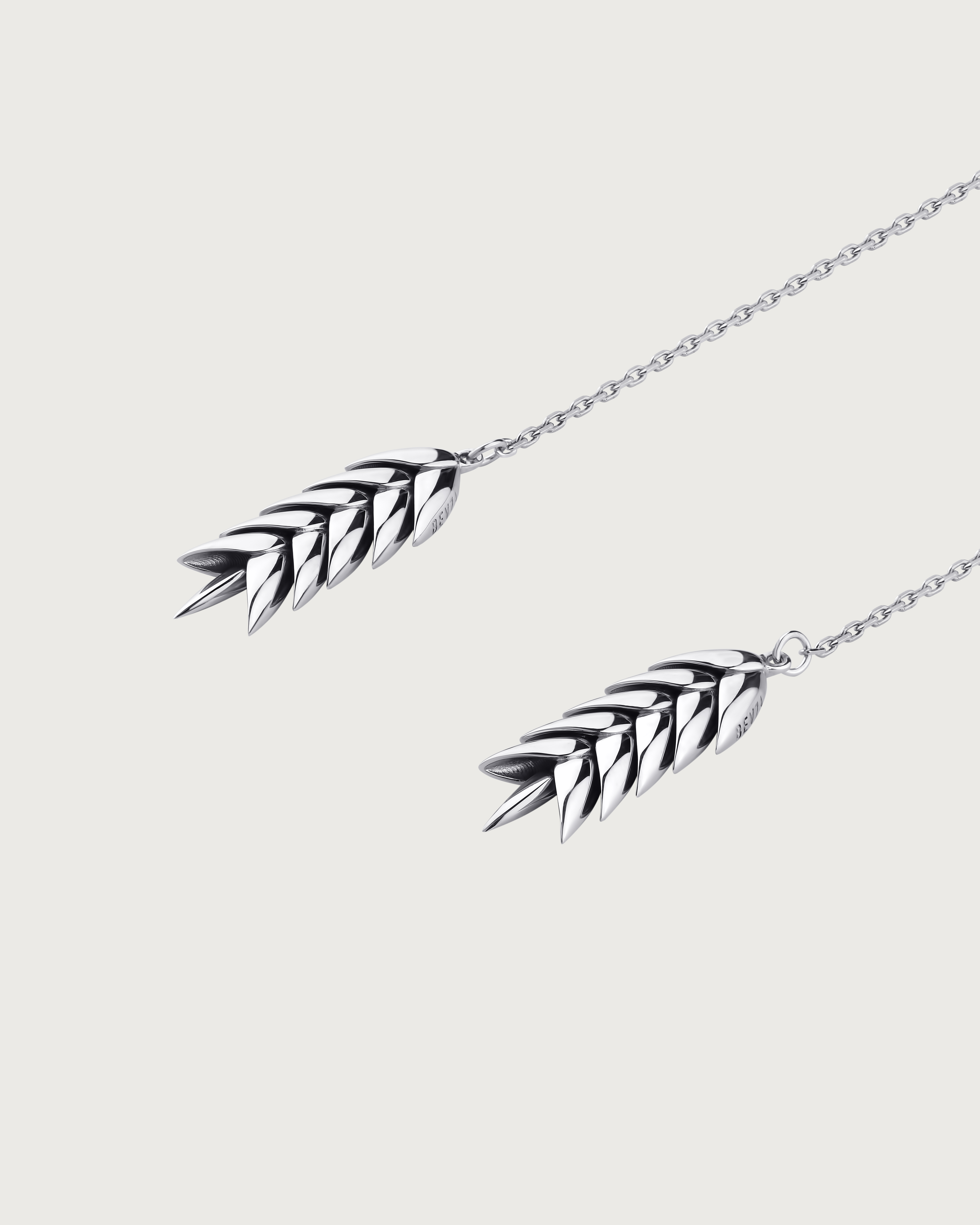 SPIKELET PENDANT IN SILVER LONG