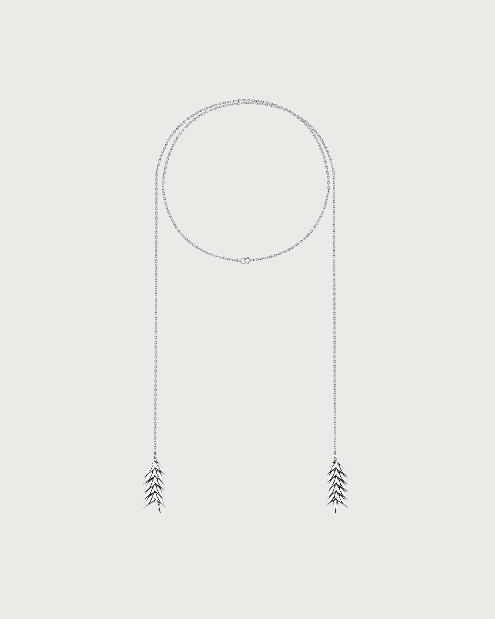 SPIKELET PENDANT IN SILVER LONG